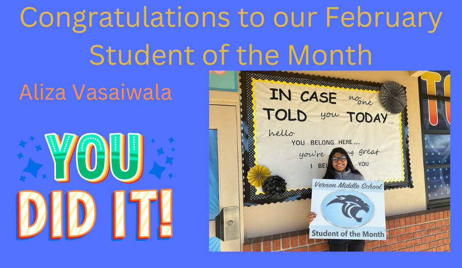  student of the month Aliza Vasaiwala